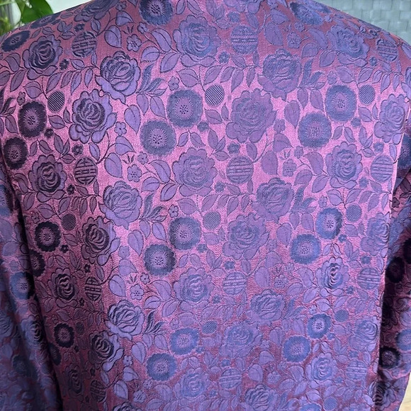 BIANCO LEVRIN Asian Inspired Tunic Topper Jacket Silk Blend Jacquard Ethereal - Picture 11 of 16